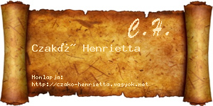 Czakó Henrietta névjegykártya