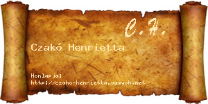 Czakó Henrietta névjegykártya